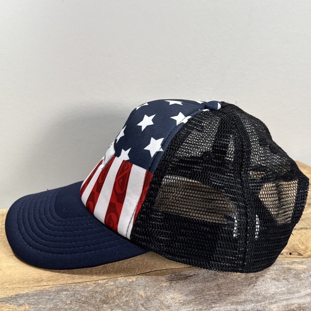 Quicksilver Men's Snapback Red White Blue Patriotic Ball Cap Baseball - Picture 4 of 7